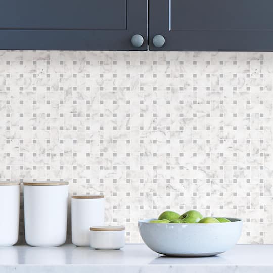 InHome Bianco Carrara Tile Peel & Stick Backsplash